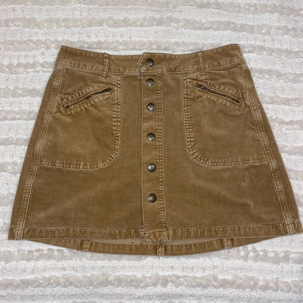 American Eagle Corduroy Button Up Mini Skirt